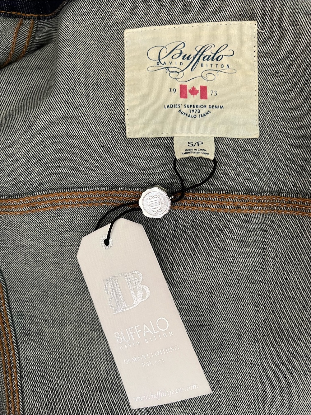 Buffalo David Bitton Dark Blue Denim Jacket with Tan Stitching - Picture 5 of 7